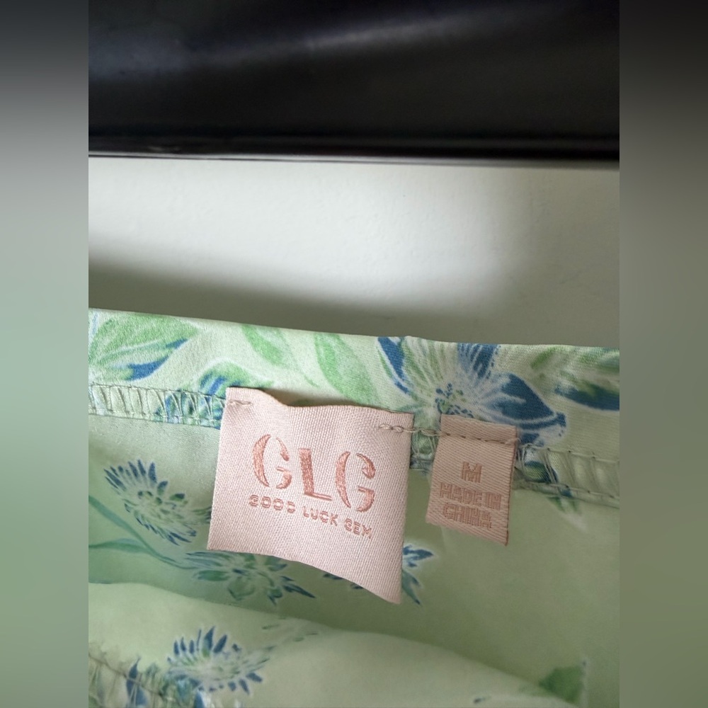 Good Luck Gem Green Floral Ruffle tank
Top and Midi slip Skirt two piece set - Picture 5 of 8